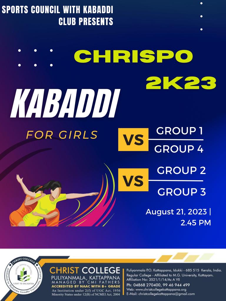 CHRISPO 2K23-Kabadi For Girls - Christ College Kattappana